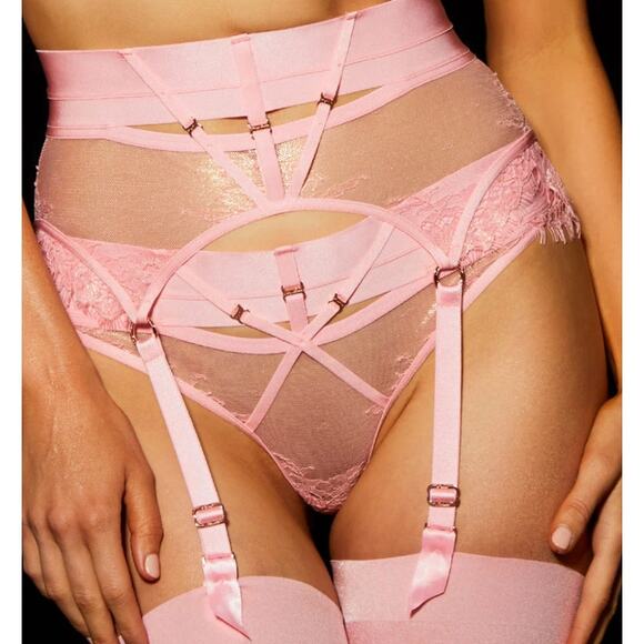 Honey Birdette - Belinda Suspender Belt in Candy Pink - Picture 5 of 5
